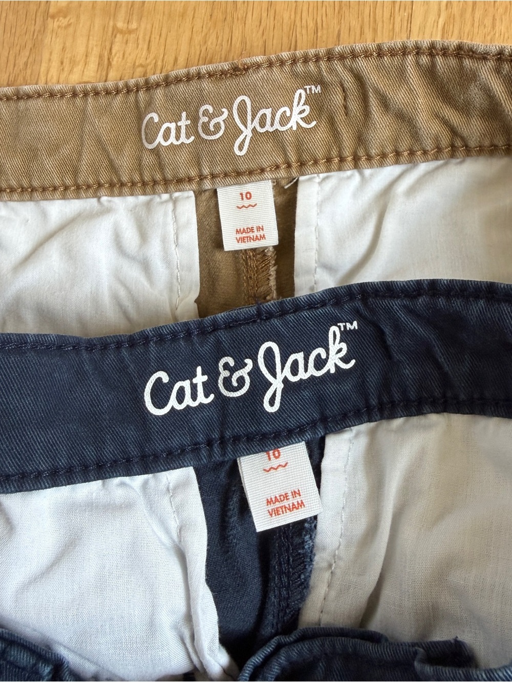 Bundle Cat & Jack Straight Leg Chino Pants Boys Size 10 Blue and Khaki - Picture 6 of 11